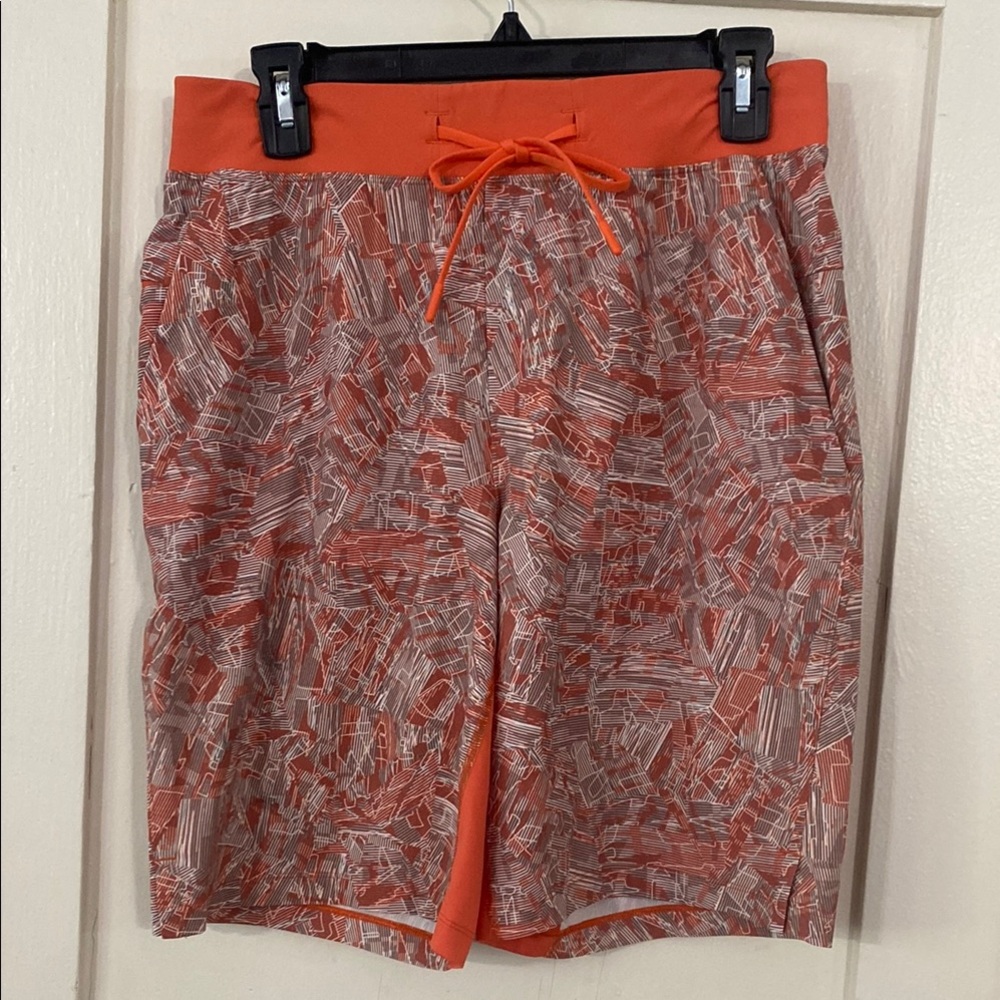 Lululemon Orange Patterned Shorts